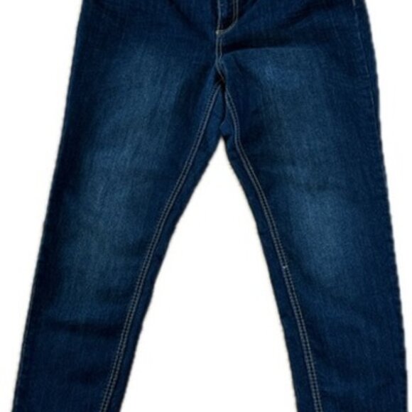 Women's Dereon Jeans Size 13/14 SlimStraight Blue Embossed Pockets - Picture 1 of 7